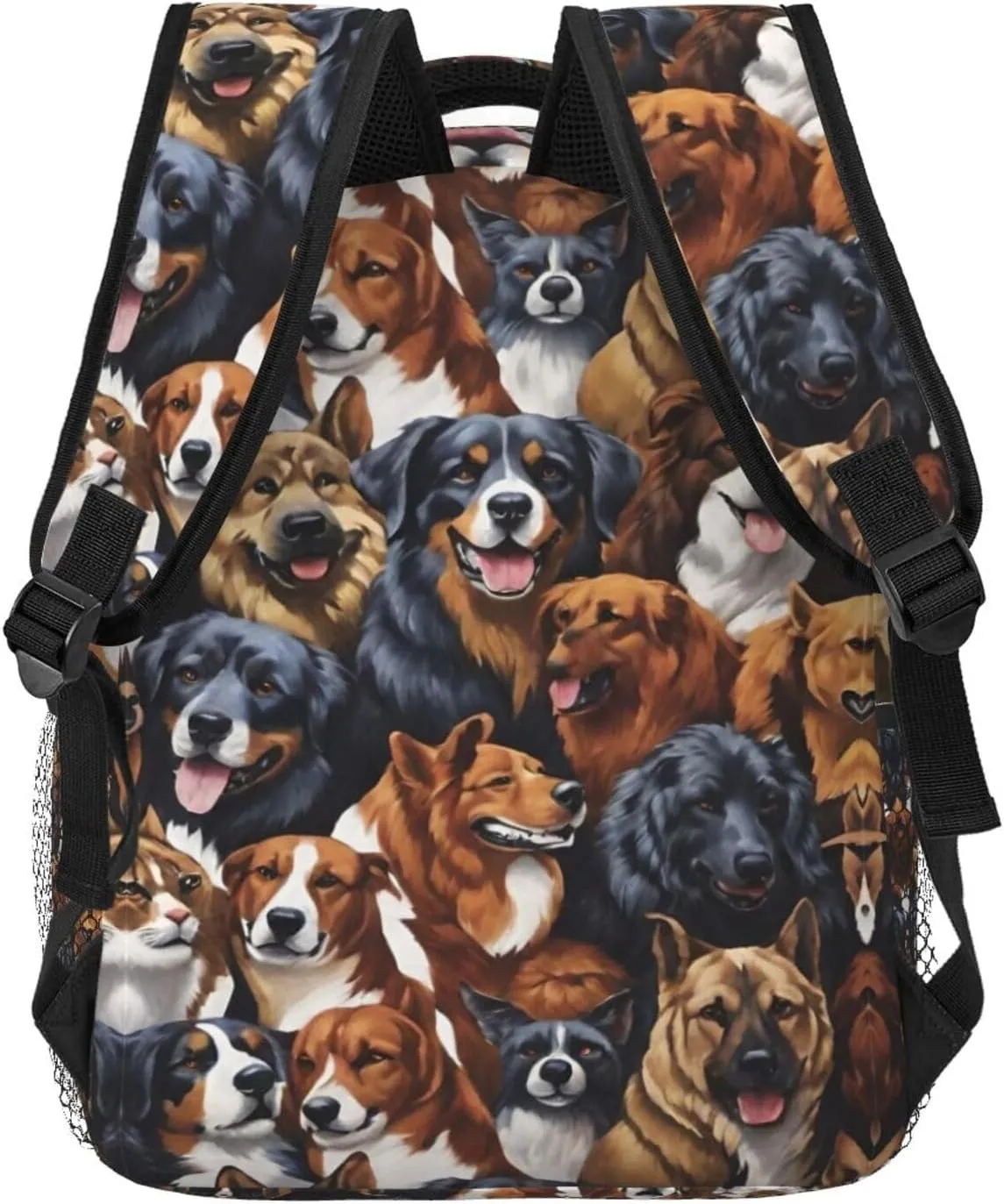 Husky Shepherd Dog Golden Hair Dog Puppy Art Daypack Lightweight Multipurpose Anti-Theft Shoulder Bag Large Capacity Laptop Book Bag Rucksack With Adjustable Shoulder Straps