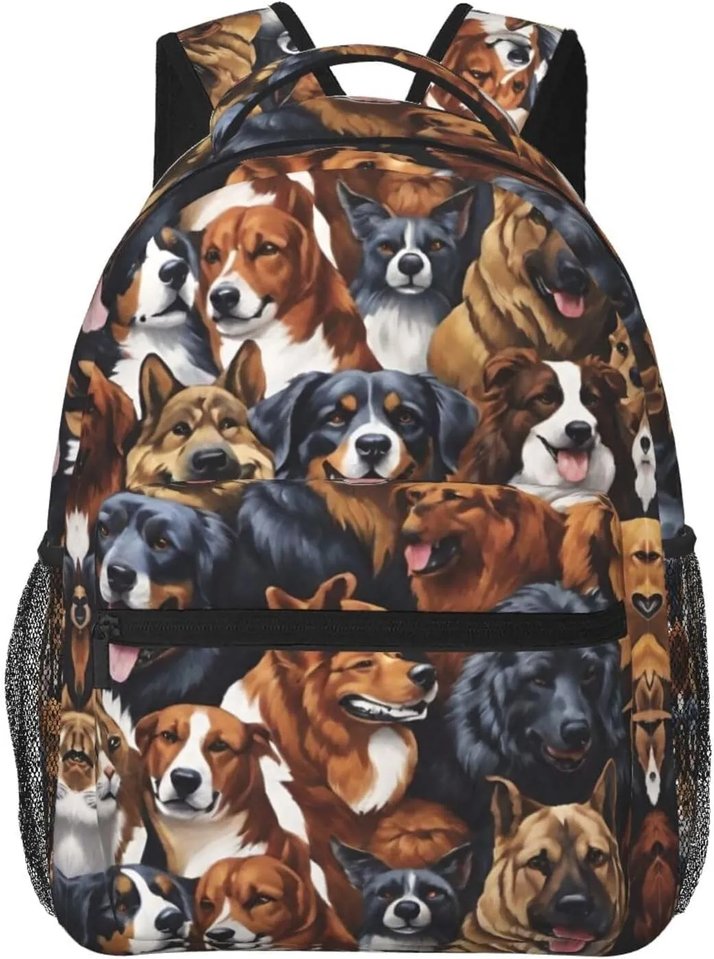 Husky Shepherd Dog Golden Hair Dog Puppy Art Daypack Lightweight Multipurpose Anti-Theft Shoulder Bag Large Capacity Laptop Book Bag Rucksack With Adjustable Shoulder Straps