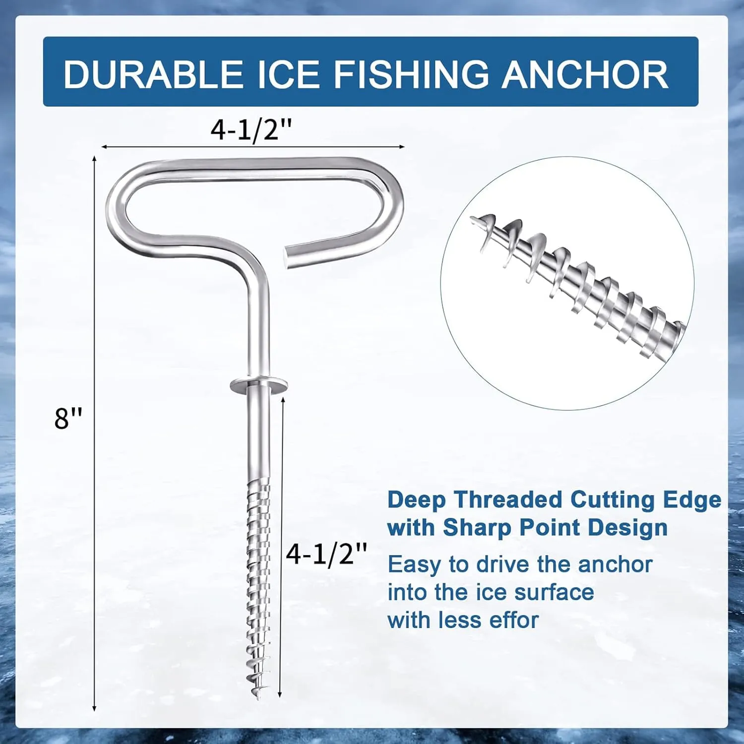 Ice Anchor Drill Adapter, Ice Fishing Shelter Accessories, Universal for Ice Anchors