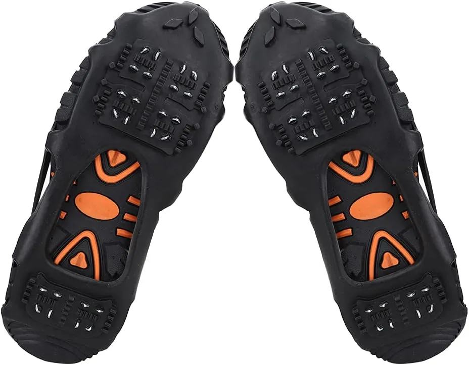 Ice Cleat Shoe Grips Cleats Crampons for Hiking Climbing Anti Slip Spikes Ski Shoe Cover Lightweight TPE Material Men Women