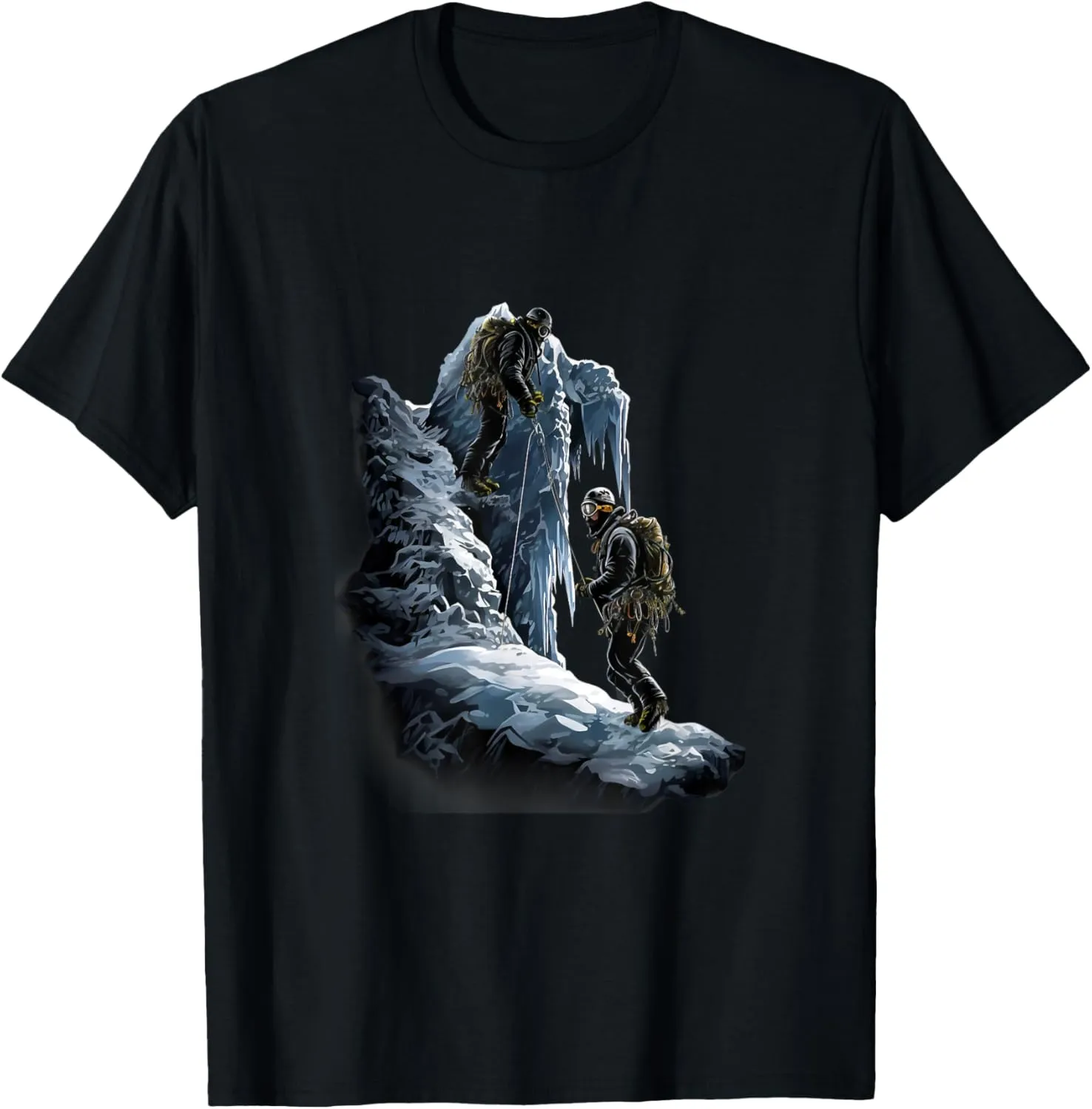 Ice Climbing Ice Climber Frozen Rock Snow Mountain T-Shirt