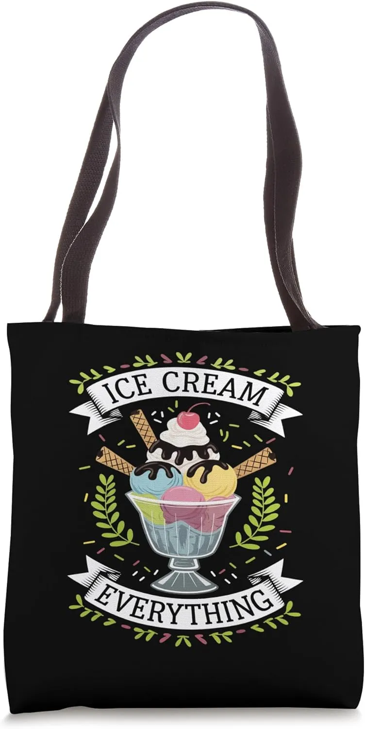 Ice Cream Solves Everything Funny Ice Cream Lover Kids Men Tote Bag