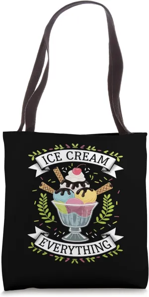 Ice Cream Solves Everything Funny Ice Cream Lover Kids Men Tote Bag