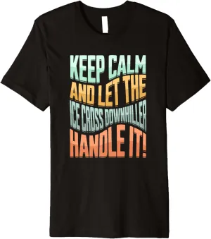 ice cross downhiller snow alpine sledding Ice Cross Downhill Premium T-Shirt
