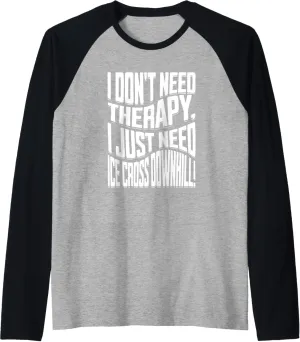 ice cross downhiller snow alpine sledding Ice Cross Downhill Raglan Baseball Tee