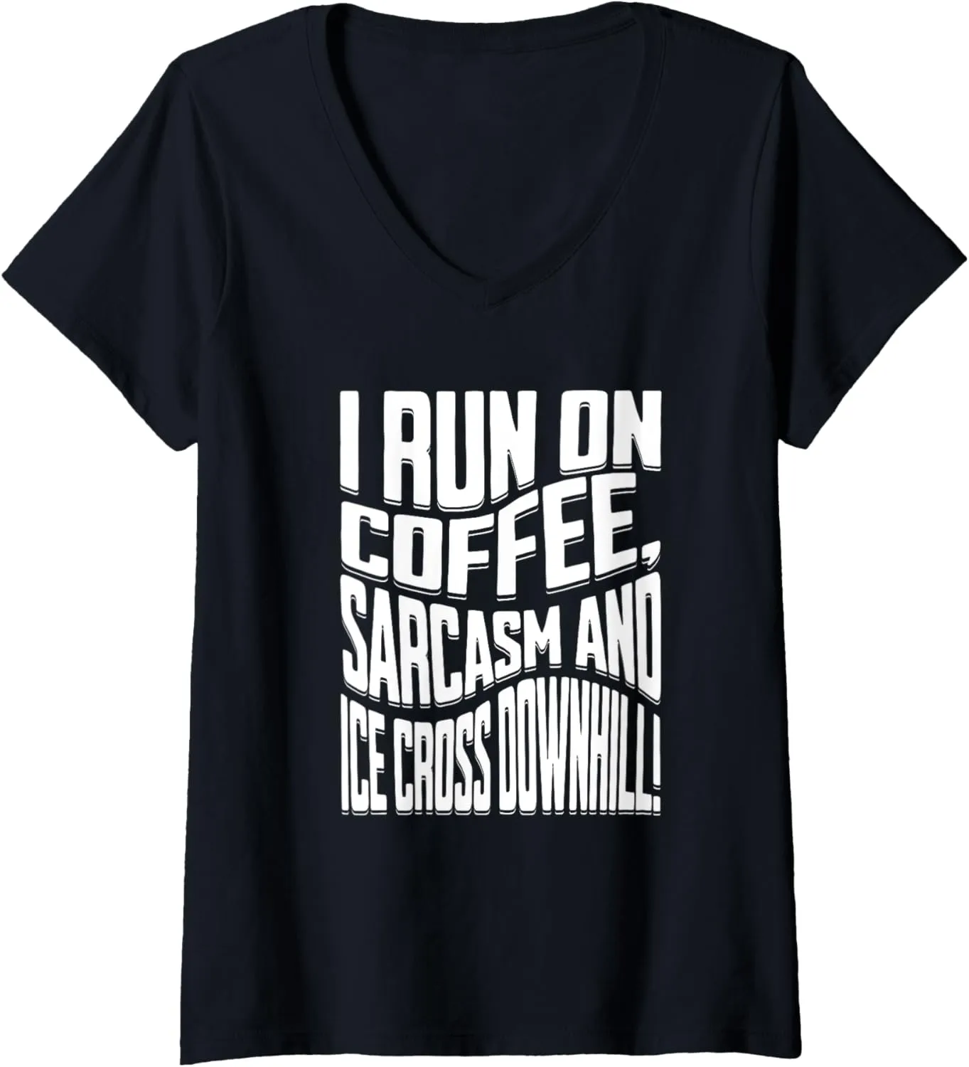 ice cross downhiller snow alpine sledding Ice Cross Downhill V-Neck T-Shirt