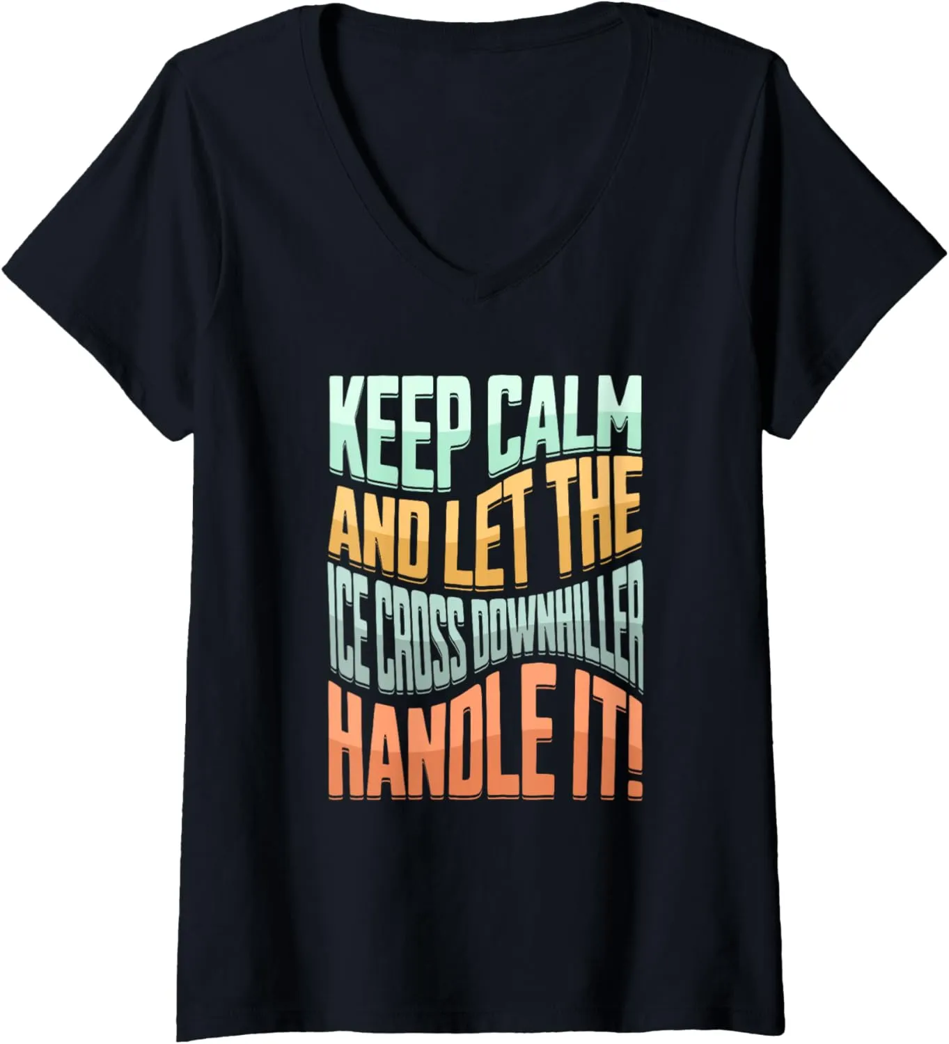 ice cross downhiller snow alpine sledding Ice Cross Downhill V-Neck T-Shirt