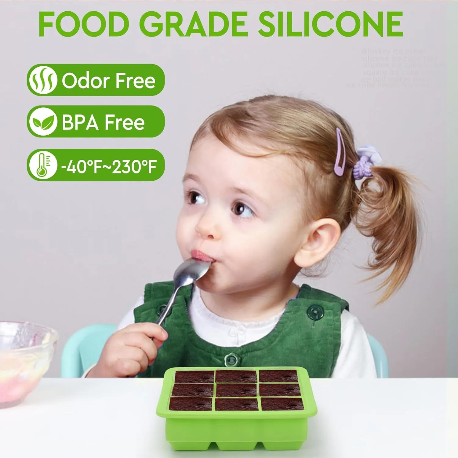 Ice Cube Tray with Lid (9X2 Pcs), Small Ice Cube Trays, Silicone Ice Cube Trays for Freezer, Mini Square Ice Cube Mold for Ice Coffee, Drinks, Whiskey, Cocktail, Bourbon, Baby Food