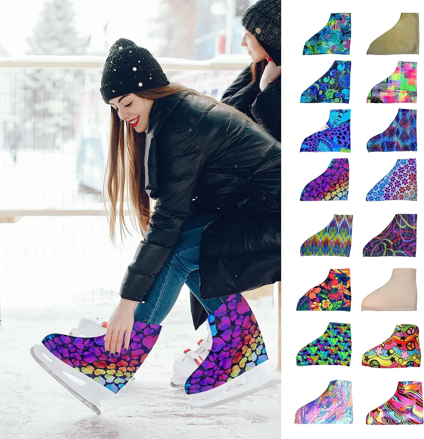 Ice Fire 1 Pair Skate Boot Covers | Durable Boot Protector for Ice/Figure/Roller Skate | Universal Size | Skating Accessory