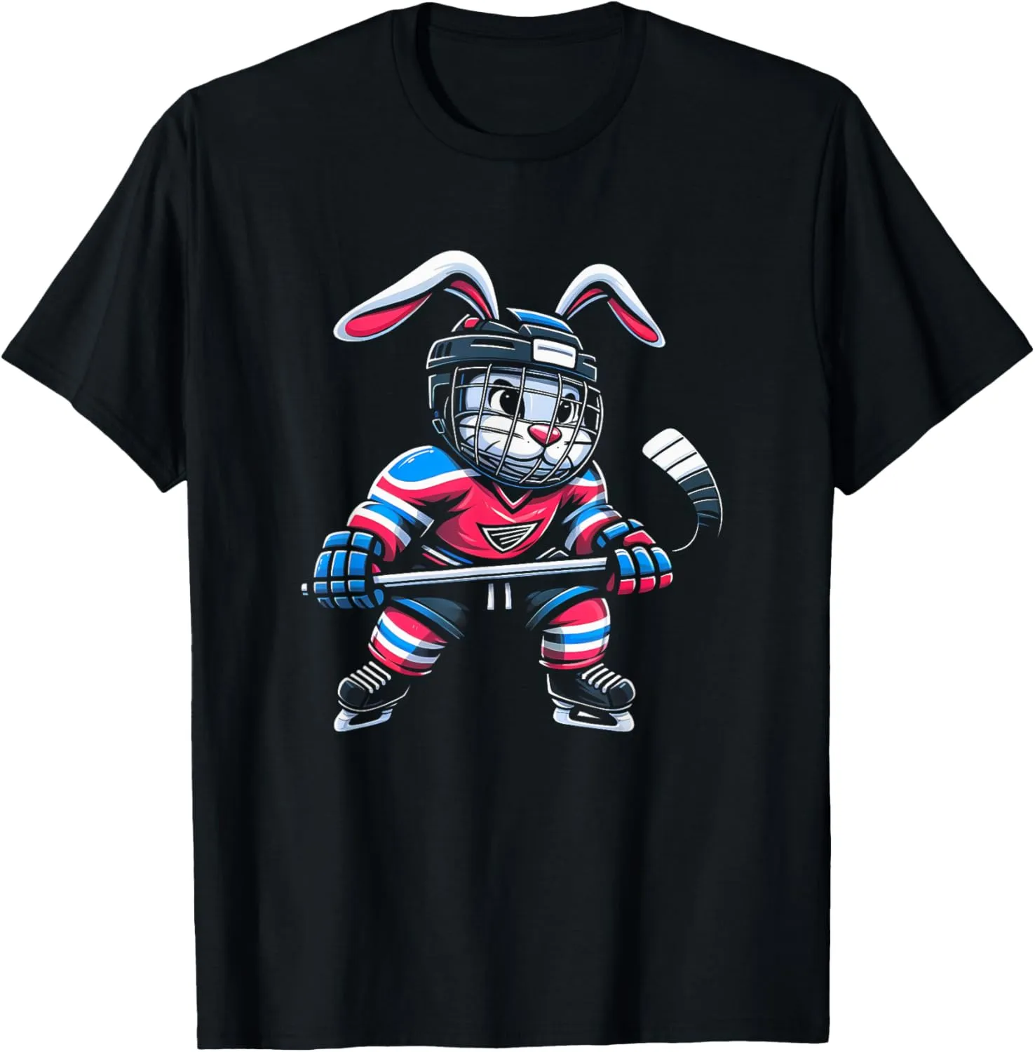 Ice Hockey Bunny Easter Rabbit Hockey Cool Tee Gift T-Shirt