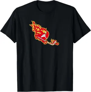 Ice Hockey Flames Fire Puck Logo T-Shirt