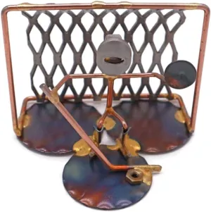 Ice Hockey Goalie with Net Collectible Handmade Metal Art Figurine, Desk Accessories, Trophy, Boss Gift, Office Décor, Sports