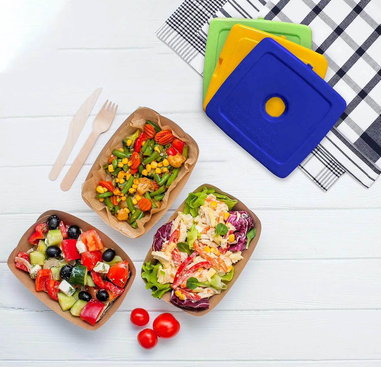 Ice Packs for Lunch Bags - Freezer Packs - Original Cool Pack | Slim & Long-Lasting Reusable Ice Pack for Lunch Box and Cooler Bag (Set of 10)