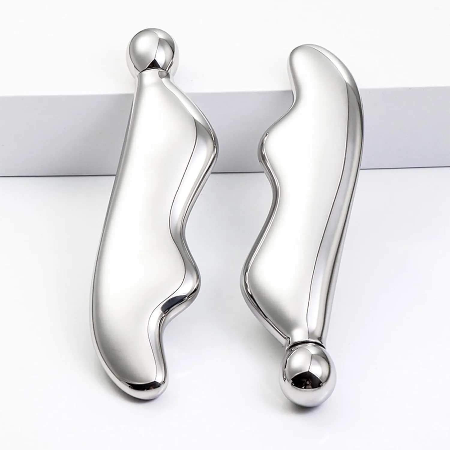 Ice Roller Gua Sha for Facials, Stainless Steel Gua Sha Facial Tools, Cryo Sticks for Face,Massager for Face Neck Eyes, Skin Care for Dark Circles, Puffiness, Wrinkles, Collagen Production (white)