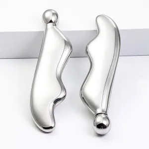 Ice Roller Gua Sha for Facials, Stainless Steel Gua Sha Facial Tools, Cryo Sticks for Face,Massager for Face Neck Eyes, Skin Care for Dark Circles, Puffiness, Wrinkles, Collagen Production (white)