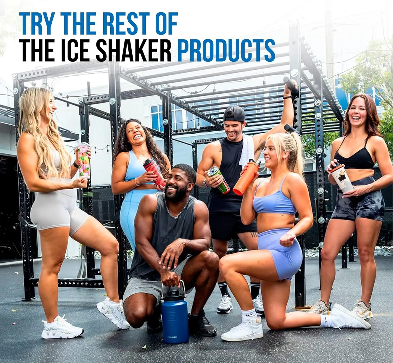 Ice Shaker Insulated Stainless Steel Half Gallon Water Jug | 64 oz, Black | Stays Cold for 60  Hours | Multi-purpose lid | Odor-Free Outdoor Water Jug for Sports, Camping, Hiking, Working Out