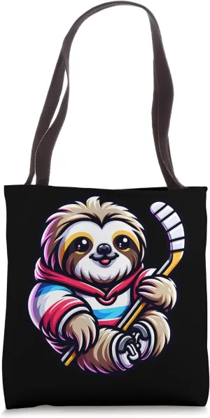 Icehockey Sloth Embracing The Chill Vibes Tote Bag