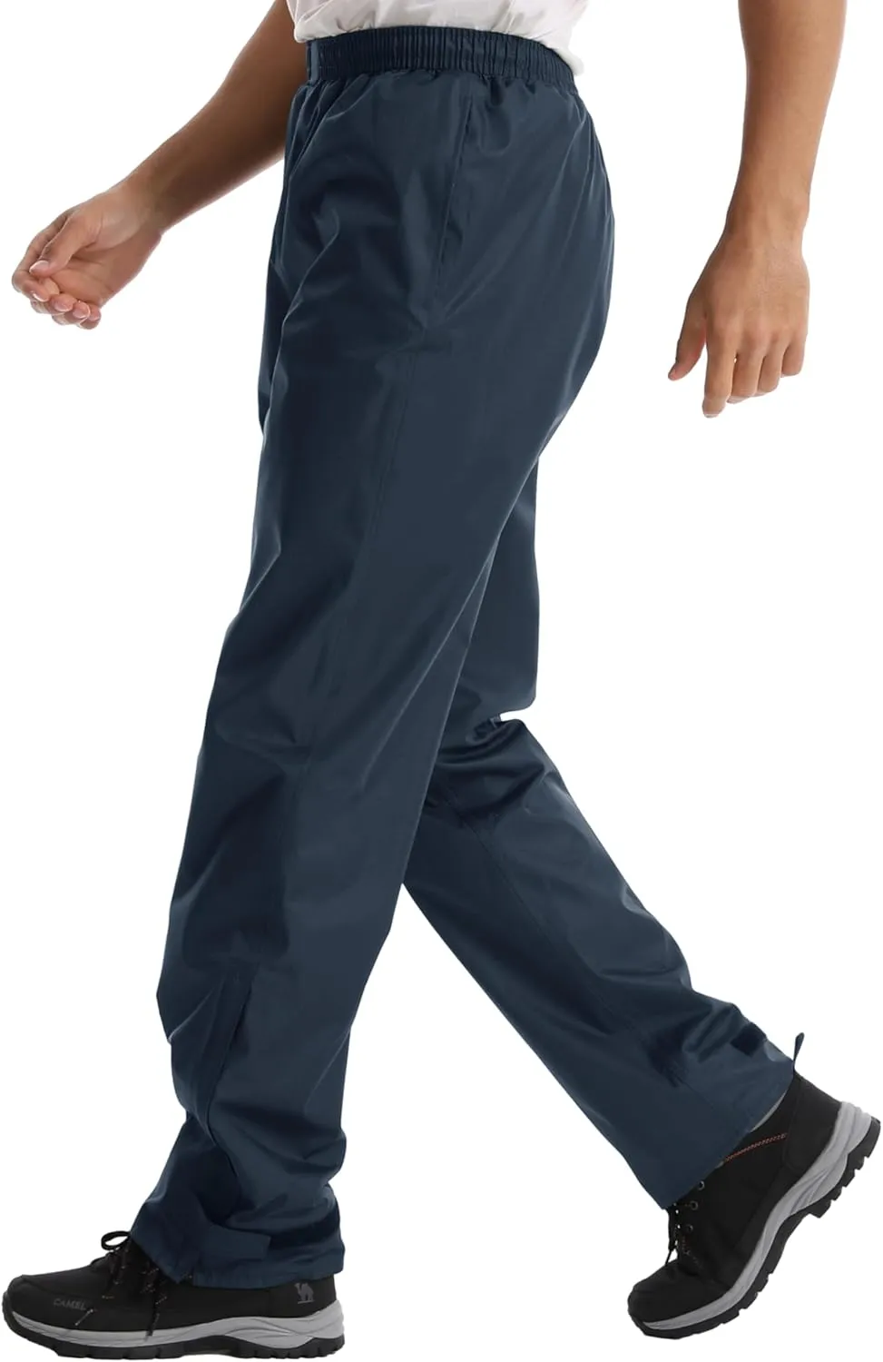 iCreek Men's Rain Pants Waterproof Over Pants Windproof Lightweight Hiking Pants Work Rain Outdoor for Golf, Fishing