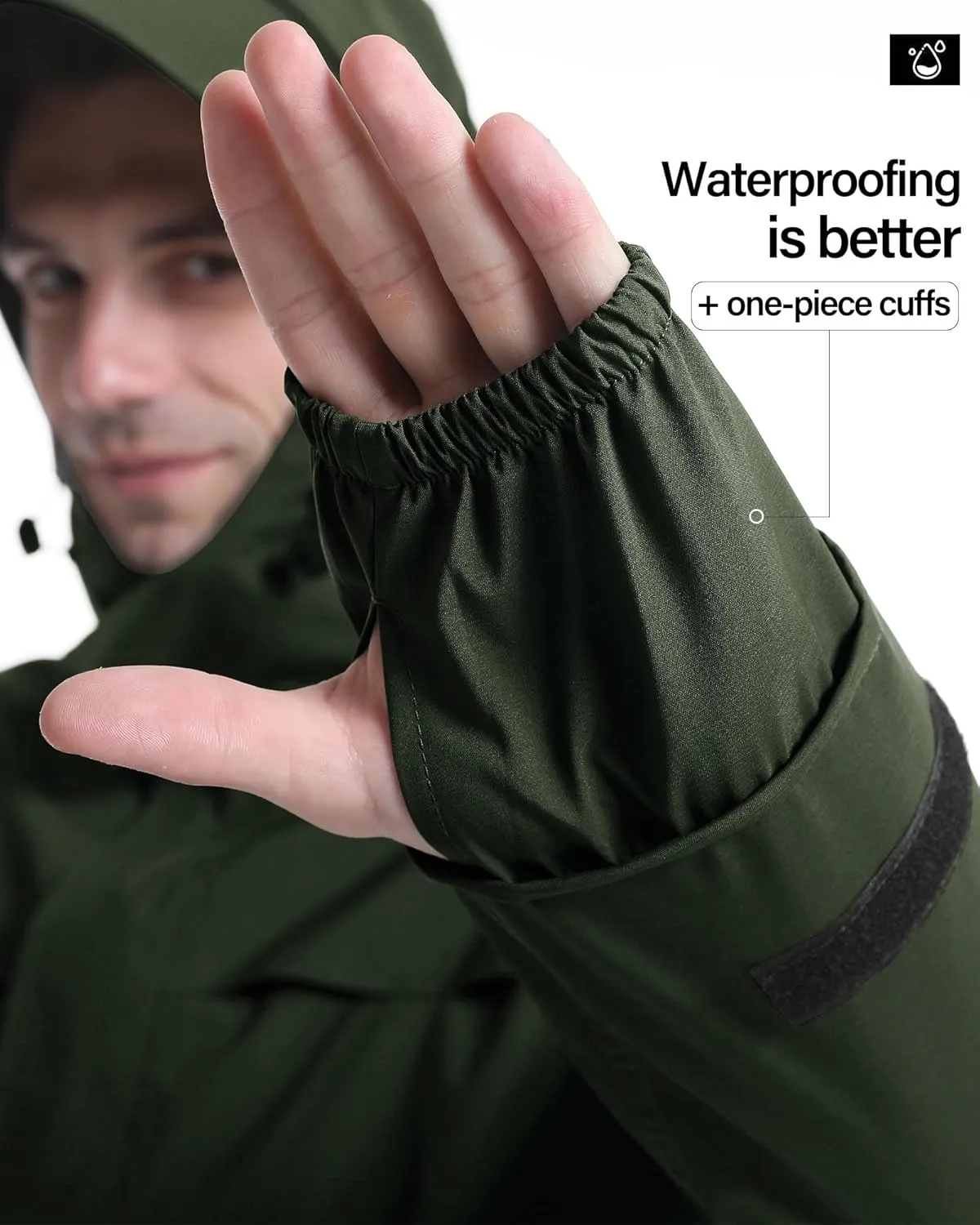 iCreek Rain Jacket Men's Lightweight with Hood Packable Waterproof Raincoat Breathable Antistorm Jacket Windbreaker