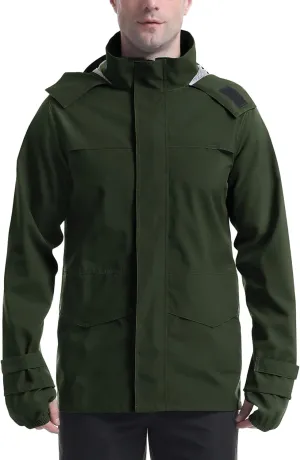 iCreek Rain Jacket Men's Lightweight with Hood Packable Waterproof Raincoat Breathable Antistorm Jacket Windbreaker