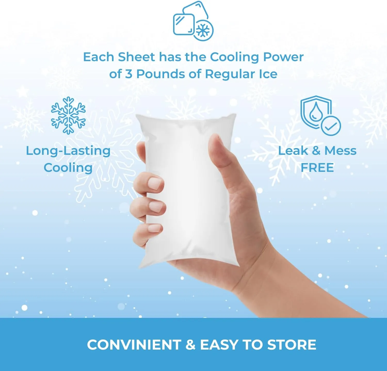 Igloo Instant Ice Packs for Shipping - Dry Ice for Shipping Frozen Food | Ice Gel for Lunch Bags Long-Lasting Cold Packs for Coolers, Ice Bag for Shipping Frozen Food Reusable Dry Ice Packs (120 pack)