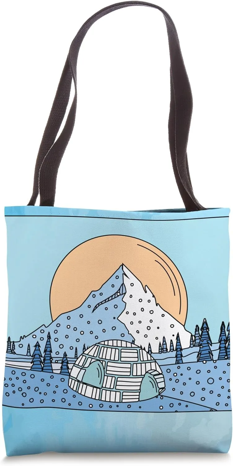 Igloo snow and ice landscape Tote Bag