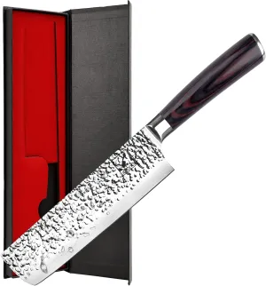 imarku Nakiri Knife Vegetable Meat Cleaver Knife Razor Sharp Chef Knife 7-inch SUS440A Ultimate Japanese Stainless Steel Kitchen Knife with Ergonomic Handle Father's Day Gifts