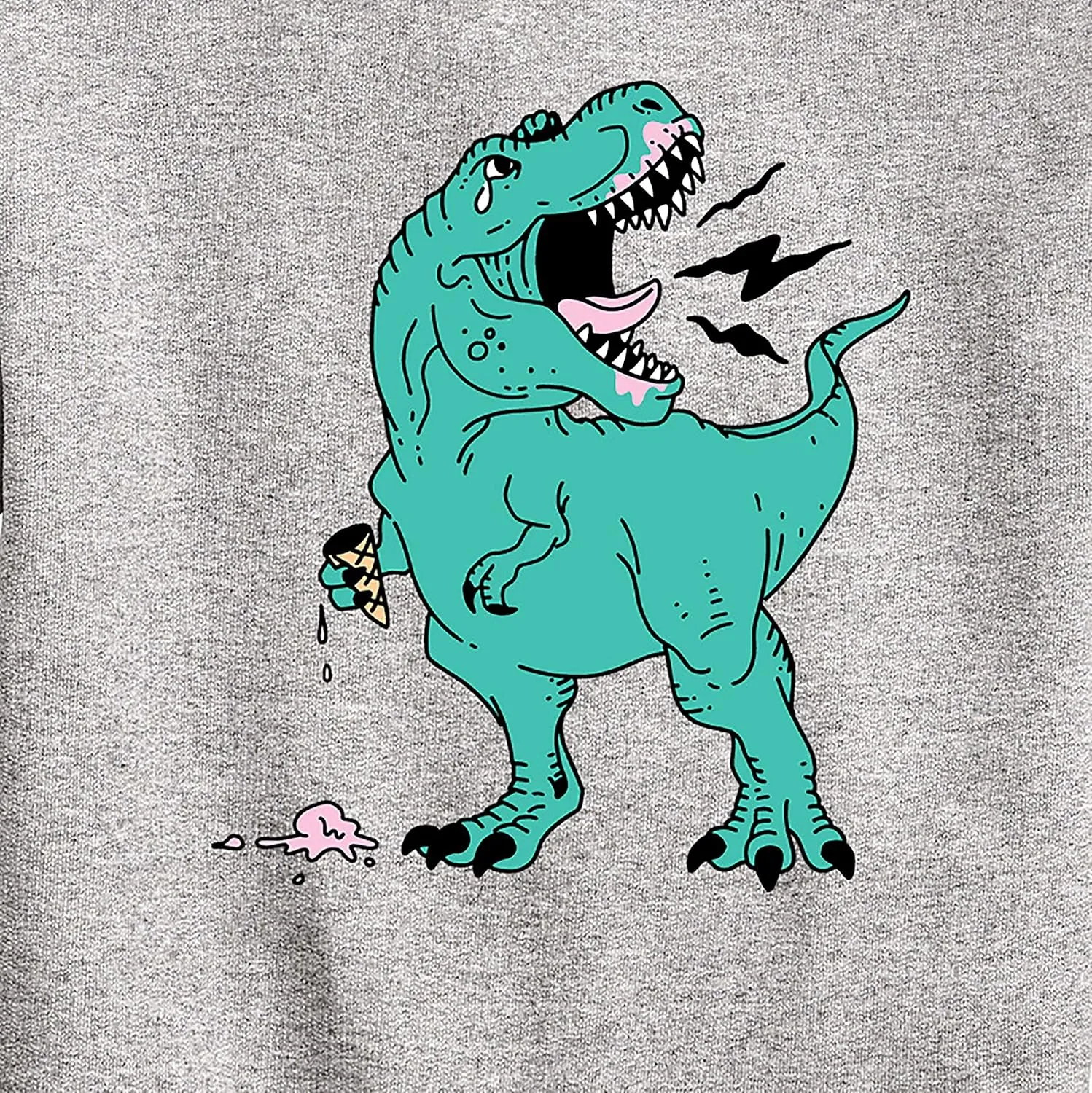 Instant Message - T-Rex Ice Cream - Toddler & Youth Crewneck Fleece Sweatshirt