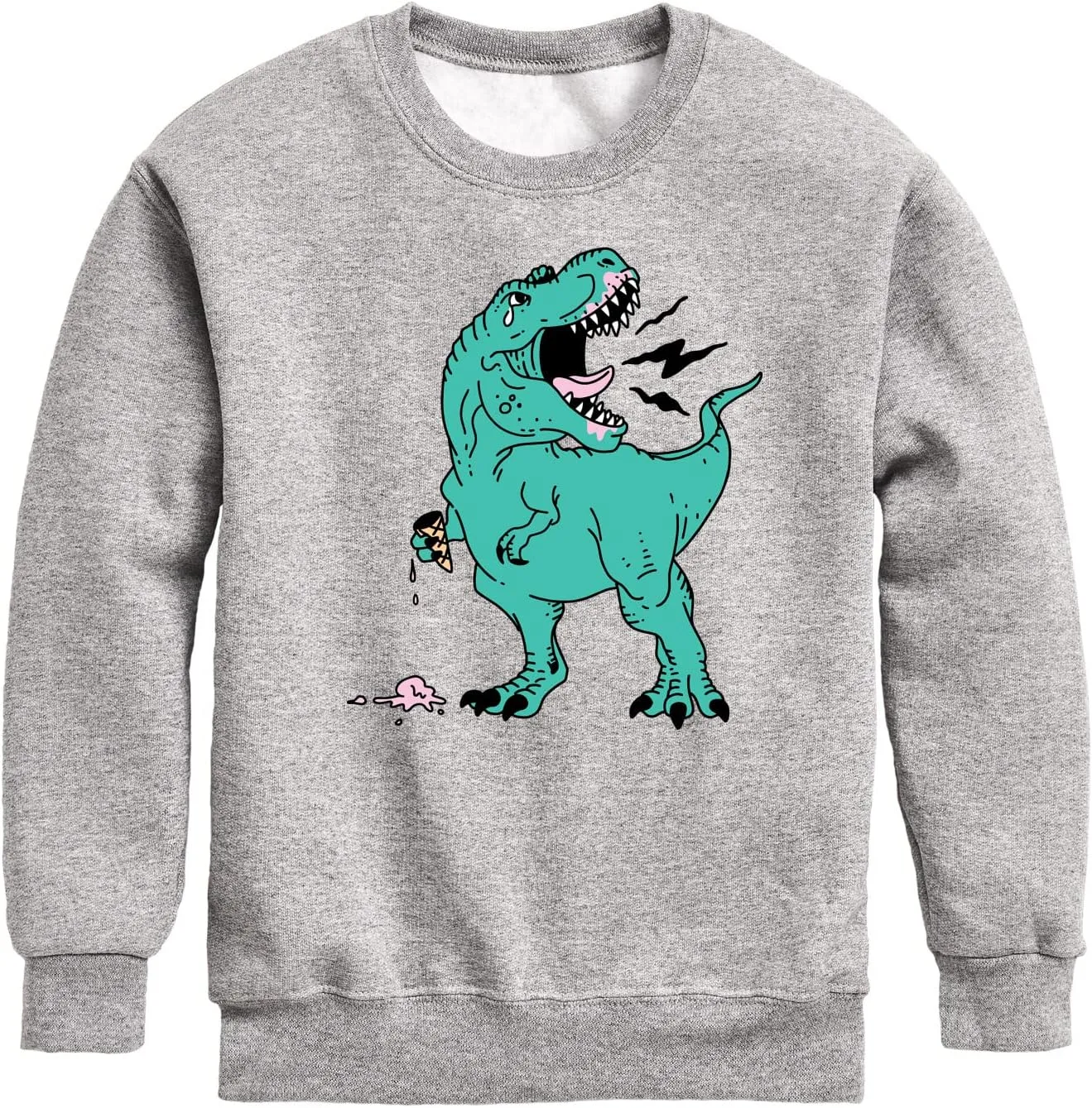 Instant Message - T-Rex Ice Cream - Toddler & Youth Crewneck Fleece Sweatshirt