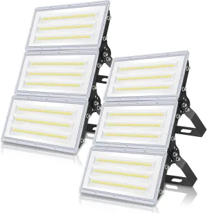 ISKYDRAW 300W LED Flood Light Outdoor, 2 Pack 30000lm Stadium Lights Outdoor LED Daylight 6500K, IP67 Waterproof Arena Floodlights for Parking Lot, Sports, Fields, Court, 85-265V