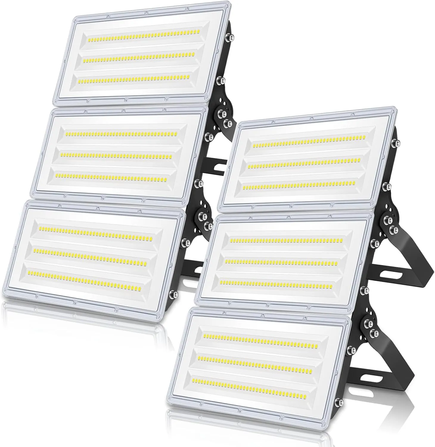ISKYDRAW 300W LED Flood Light Outdoor, 2 Pack 30000lm Stadium Lights Outdoor LED Daylight 6500K, IP67 Waterproof Arena Floodlights for Parking Lot, Sports, Fields, Court, 85-265V