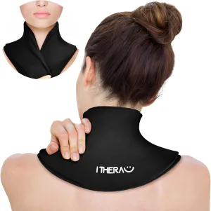 iTHERAU Neck Ice Pack Wrap Gel, Cooling Pad for Cervical and Shoulder, Cold & Hot Compress, Neck Relief Wraps, Flexible Ice Packs for Injuries Reusable, Pain Relief, Swelling, Office Pressure