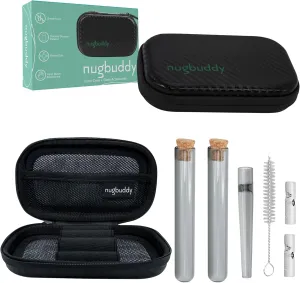 J-Kit - On The go Travel Case Accessory, Carbon Lining - Water Resistant Case   Glass Accessories with included Tubes, Tips, and More (Smoke)