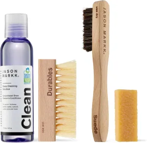 Jason Markk Essential Kit & Suede Kit, Shoe Cleaner, 4-Piece Set, Deep Cleaning Solution, Durables & Suede Brush, Stain Eraser for Sneaker Care, Ideal for Footwear