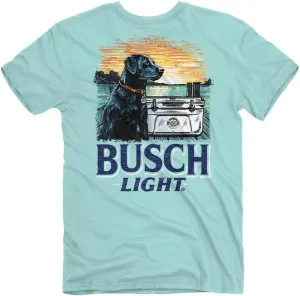 JEDCo Busch Light Lake Buddy Short Sleeve T-Shirt, Teal Ice | 100% Cotton, 4.3 Oz Lightweight Fabric