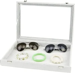 Jewelry Box Jewelry Organizer 10 Different Designs Clear Glass Lid Velvet Jewelry Organizer Box Jewelry Showcase For Watch Earrings Rings. Jewelry Boxes Jewelry Case (Color : C, Size : As shown)