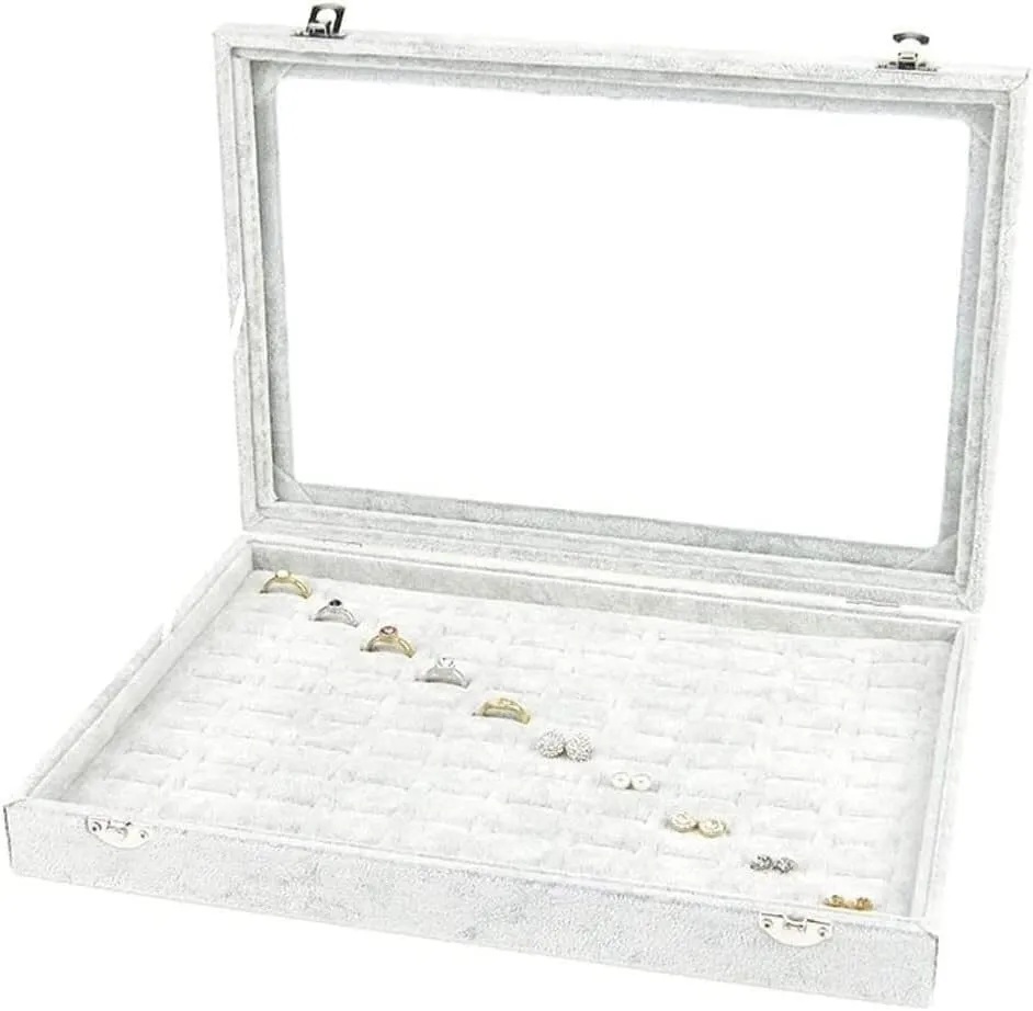 Jewelry Organizer Jewelry Box 10 Different Designs Clear Glass Lid Velvet Jewelry Organizer Box Jewelry Showcase For Watch Earrings Rings. Jewelry Case Jewelry Display Storage