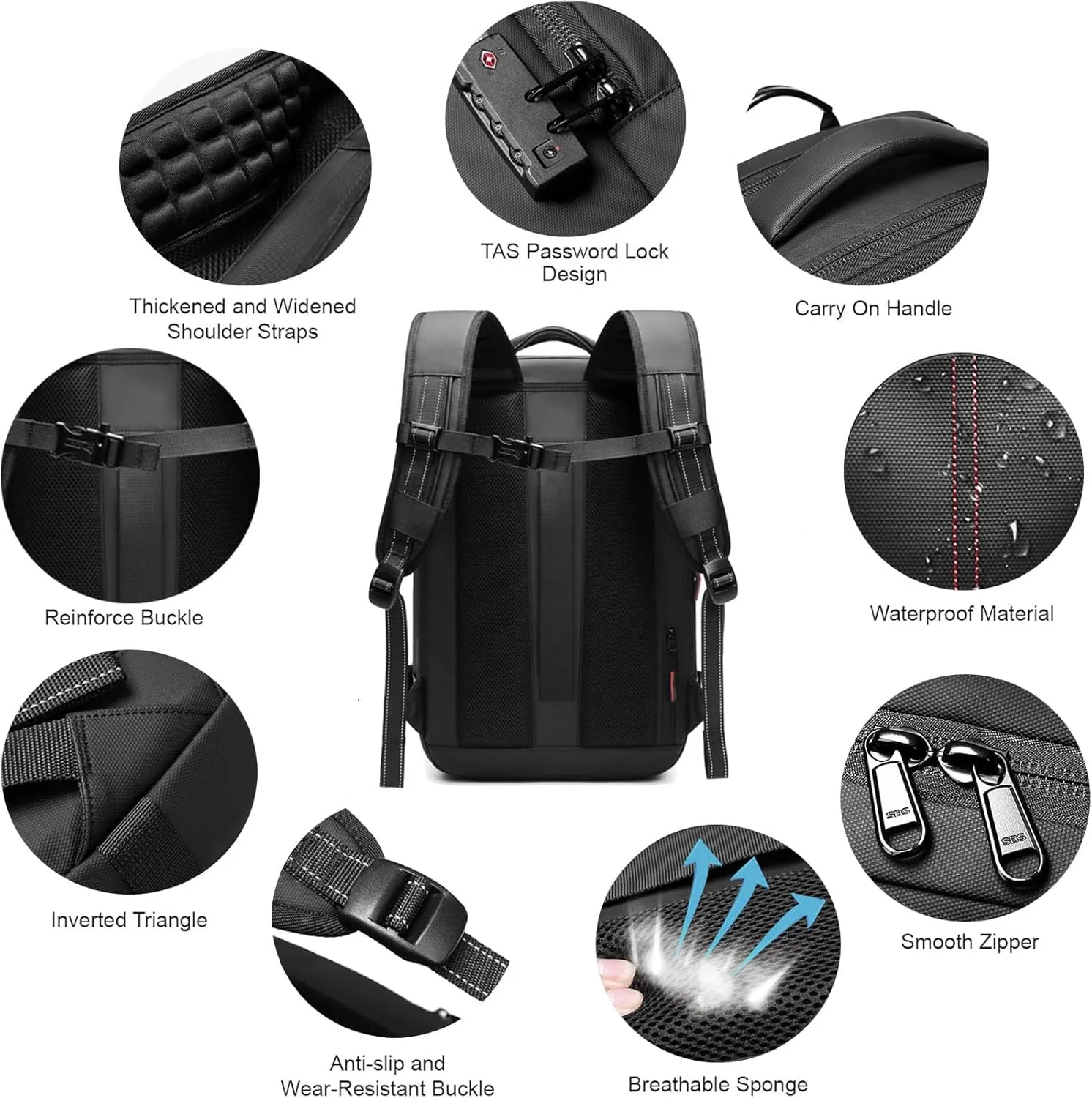 Jfxgjuv Ezy Vac Backpack, Vacpack Backpack, 60L Expandable Vacuum Compression Bag with Air Pump, Waterproof, TSA Lock (Gray (With Pump))