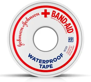 Johnson & Johnson Band-Aid Brand of First Aid Products Waterproof Tape, 1 Inch by 10 Yards (Pack of 8)