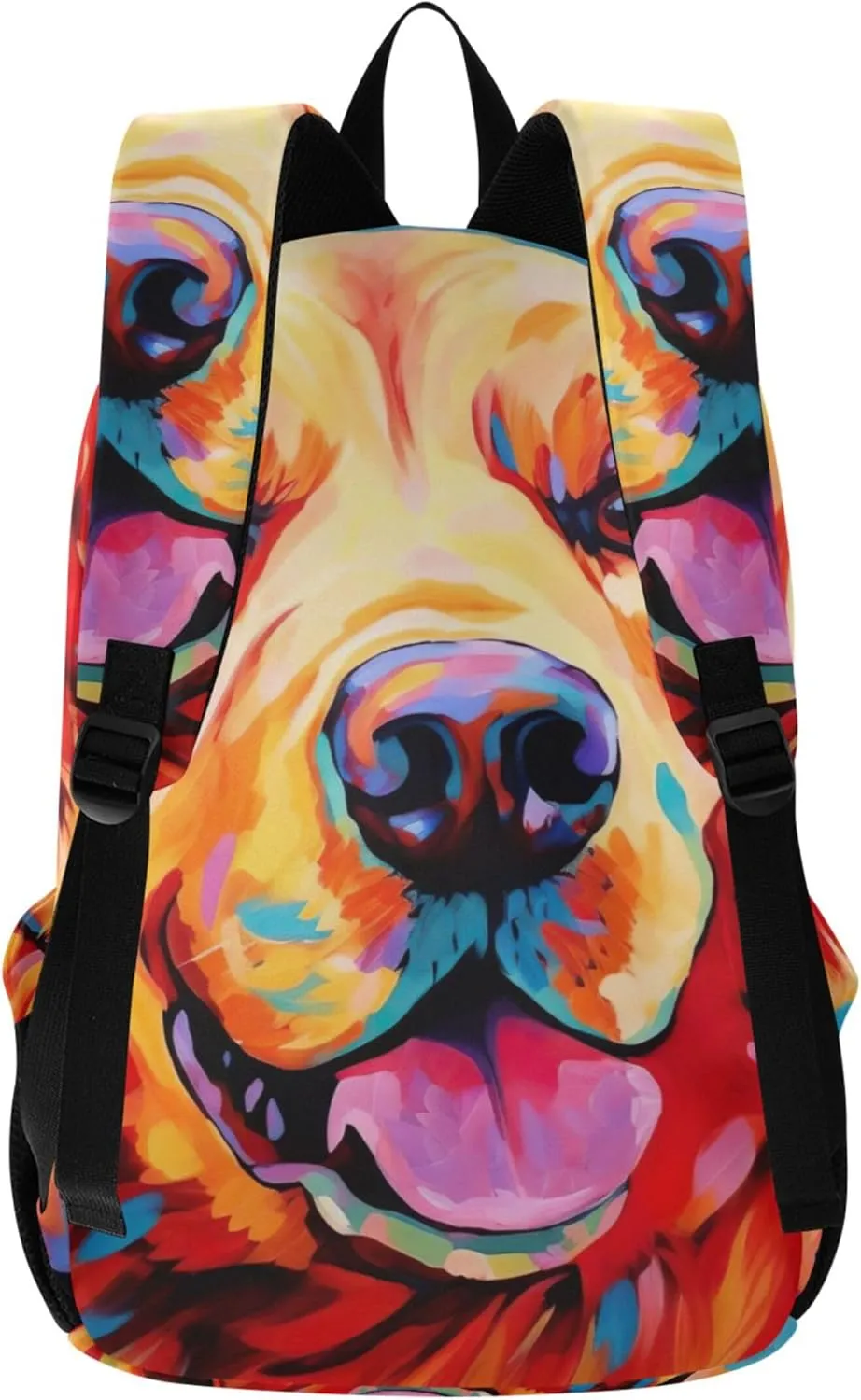 Joisal Aesthetic Casual Backpack for Women Daypack Golden Retriever Dog Painting Waterproof Backpack for Girls Bookbag
