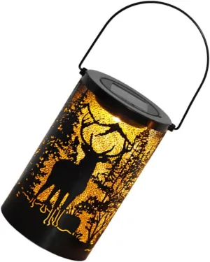 jojofuny Garden Landscape Decorative Lantern Solar-Powered Vintage Style Easy to Install Waterproof