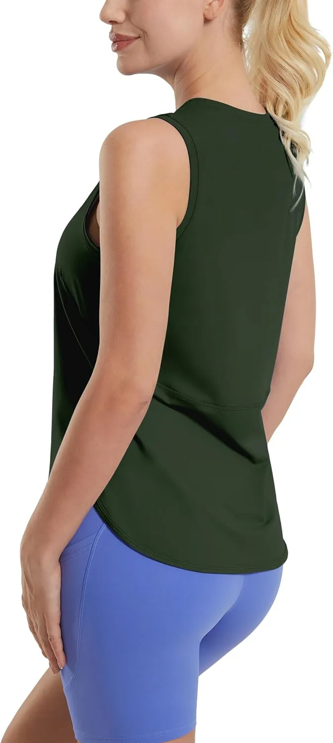 JOYSPELS Ice Silk Workout Tank Tops for Women Cool-Dry Sleeveless Loose Fit Yoga Shirts Athletic