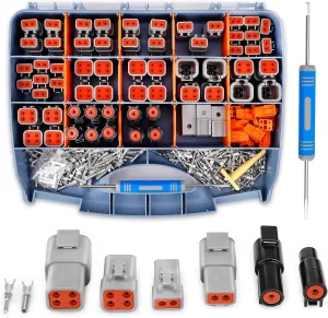JRready ST6502 DTP DTHD Connector Kit, Deutsch Connector Kit, DTP Connectors 2 4 Pin and DTHD Connectors 1 Pin with Size 12 Stamped Contacts Deutsch Pin 12-16AWG, Removal Tools