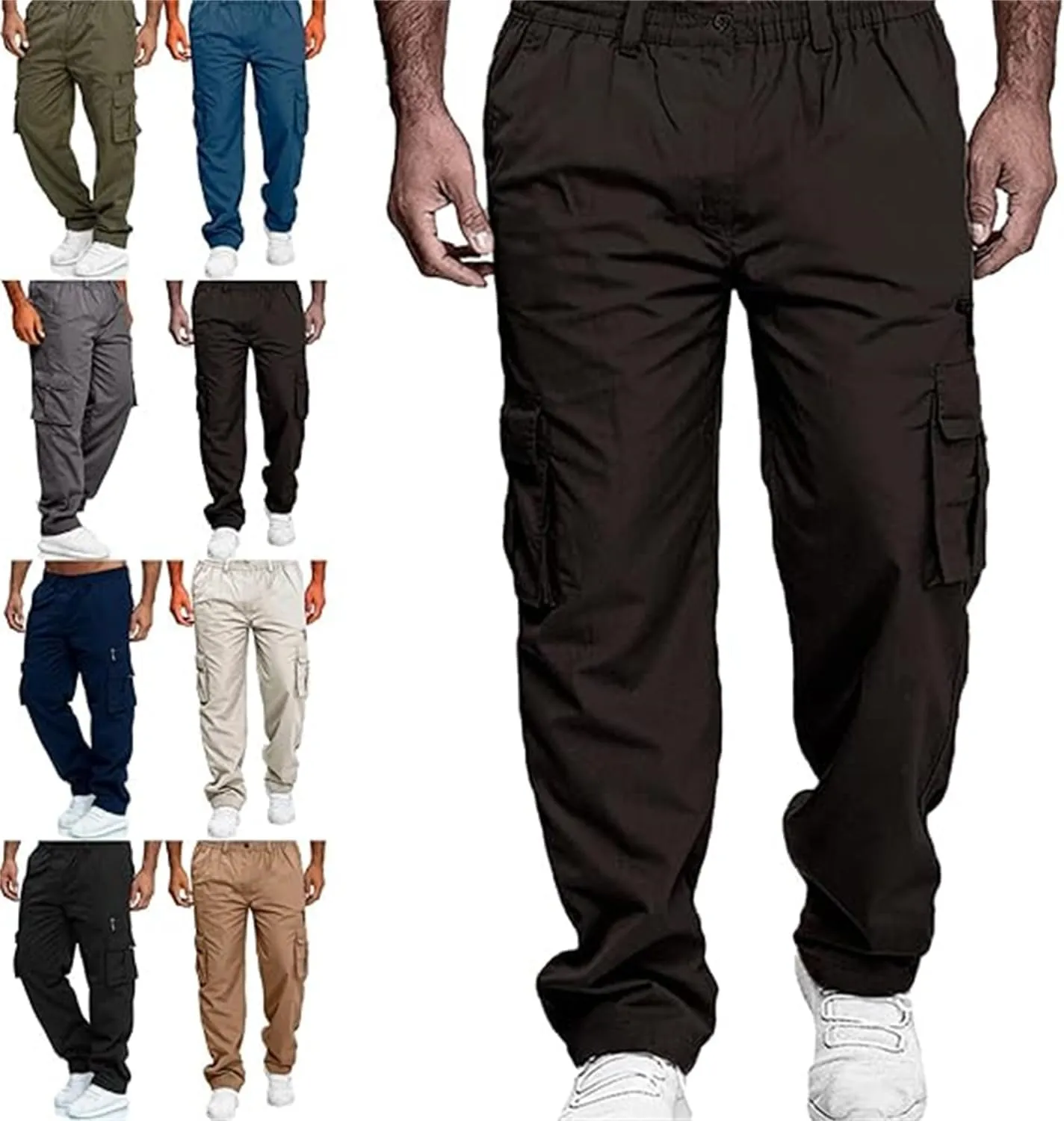 Julidostore Stretchmotions - Super Stretch Ice-Silk Comfort Cargo Pants, Multi Pockets Outdoor Hiking Work Sweatpants