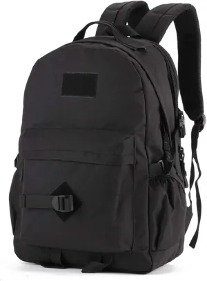 Jungle Leopard 40L Military Rucksack Backpack for Men Hiking Backpack Riding Knapsack Bag Book Student Satchel(S405-40-Black)