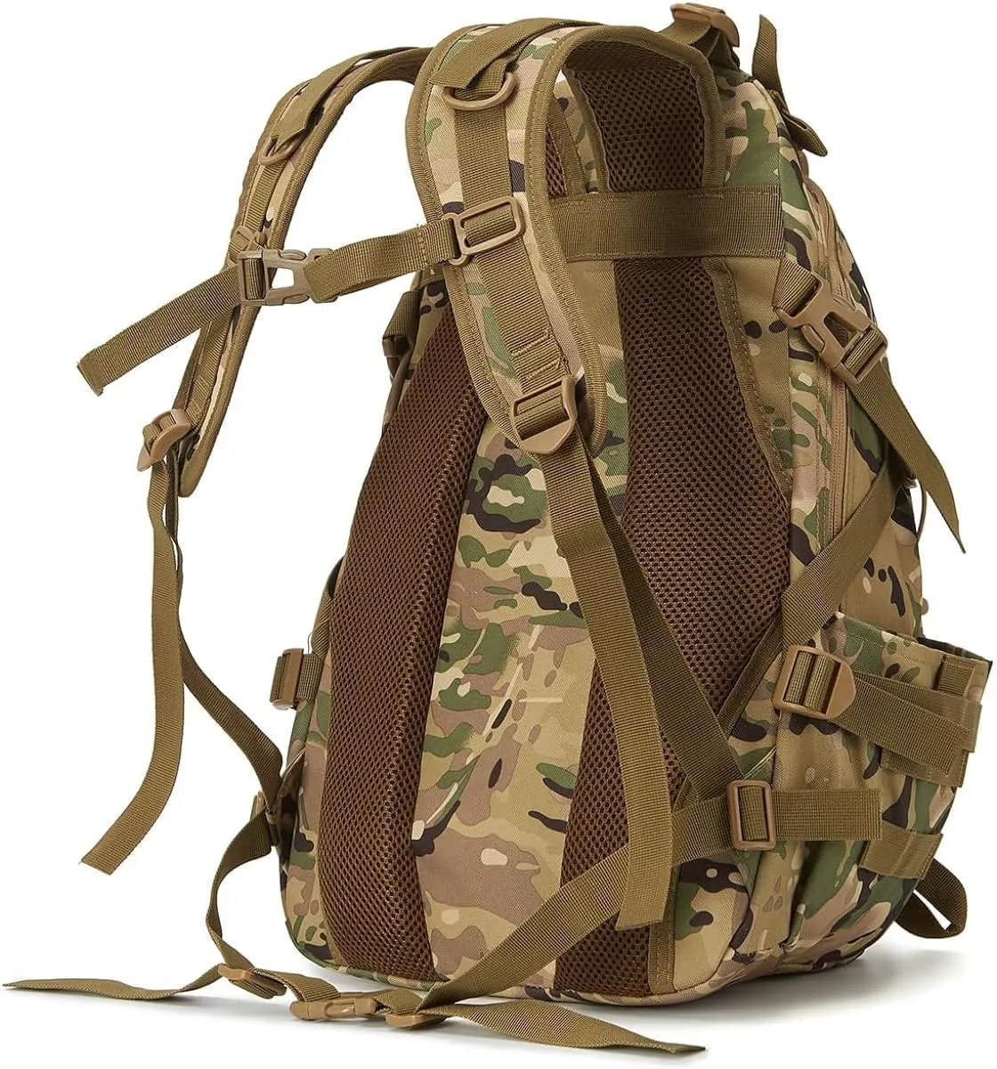 Jungle Leopard 40L Tactical Backpack Men Camping Hiking Bag Reflective Travel Survival MOLLE Climbing Rucksack(OD)