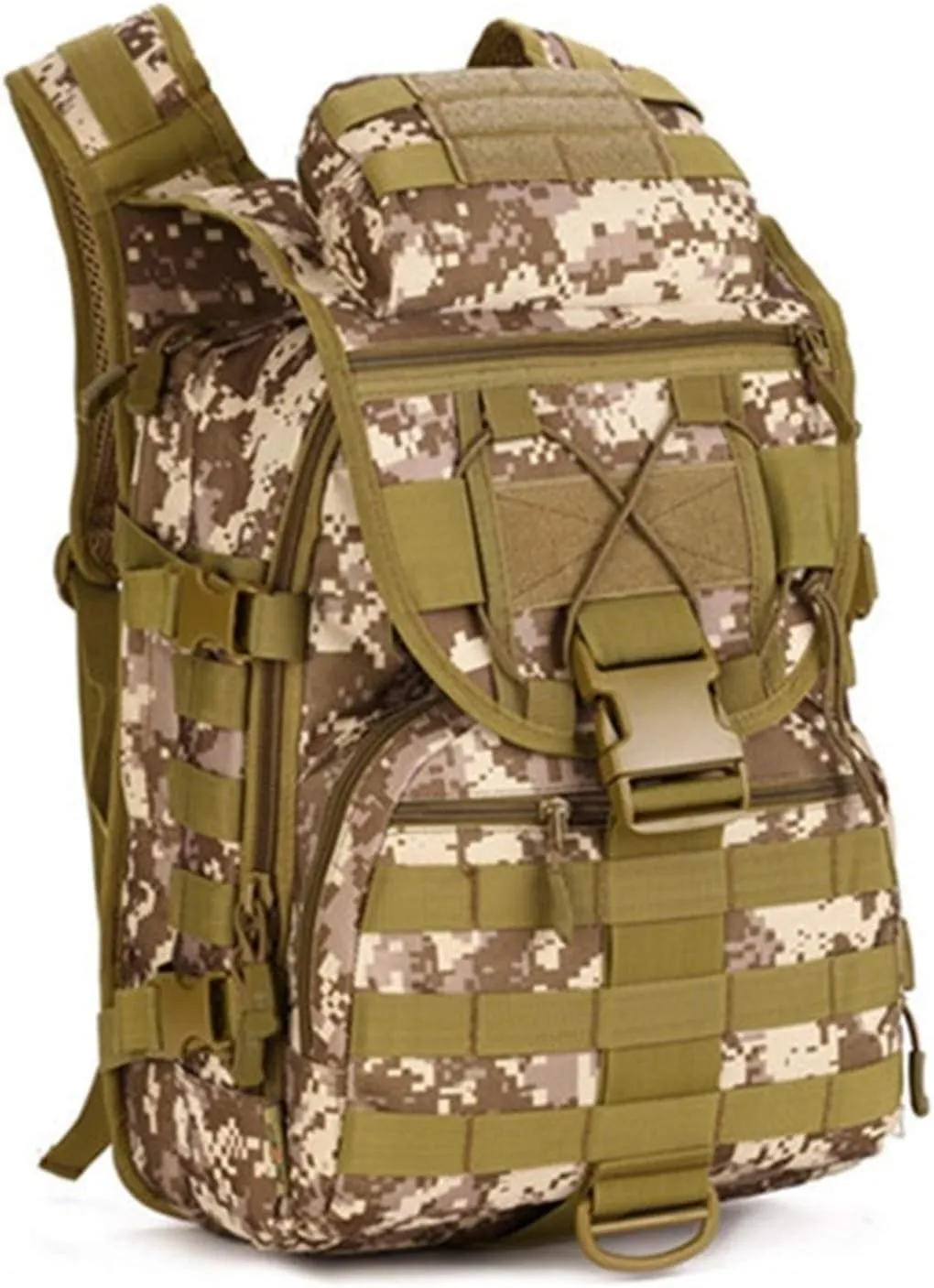 Jungle Leopard Tactical Backpack 40L Military Backpack 900D Nylon Waterproof Army Rucksack Camping Hiking Fishing Hunting Bag(S413-40-Desert digital)