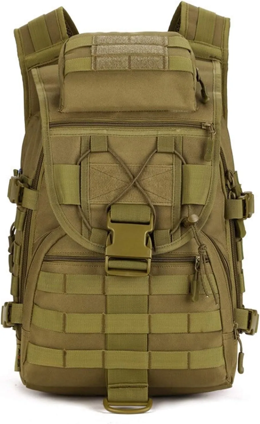 Jungle Leopard Tactical Backpack 40L Military Backpack 900D Nylon Waterproof Army Rucksack Camping Hiking Fishing Hunting Bag(S413-40-Khaki)