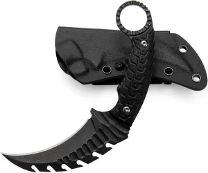 Karambit Knife - D2 Steel Fixed Blade Knife, Camping Knife, Survival Knives & Hunting Knives EDC tool with Snake pattern Handle & Knife Sheath