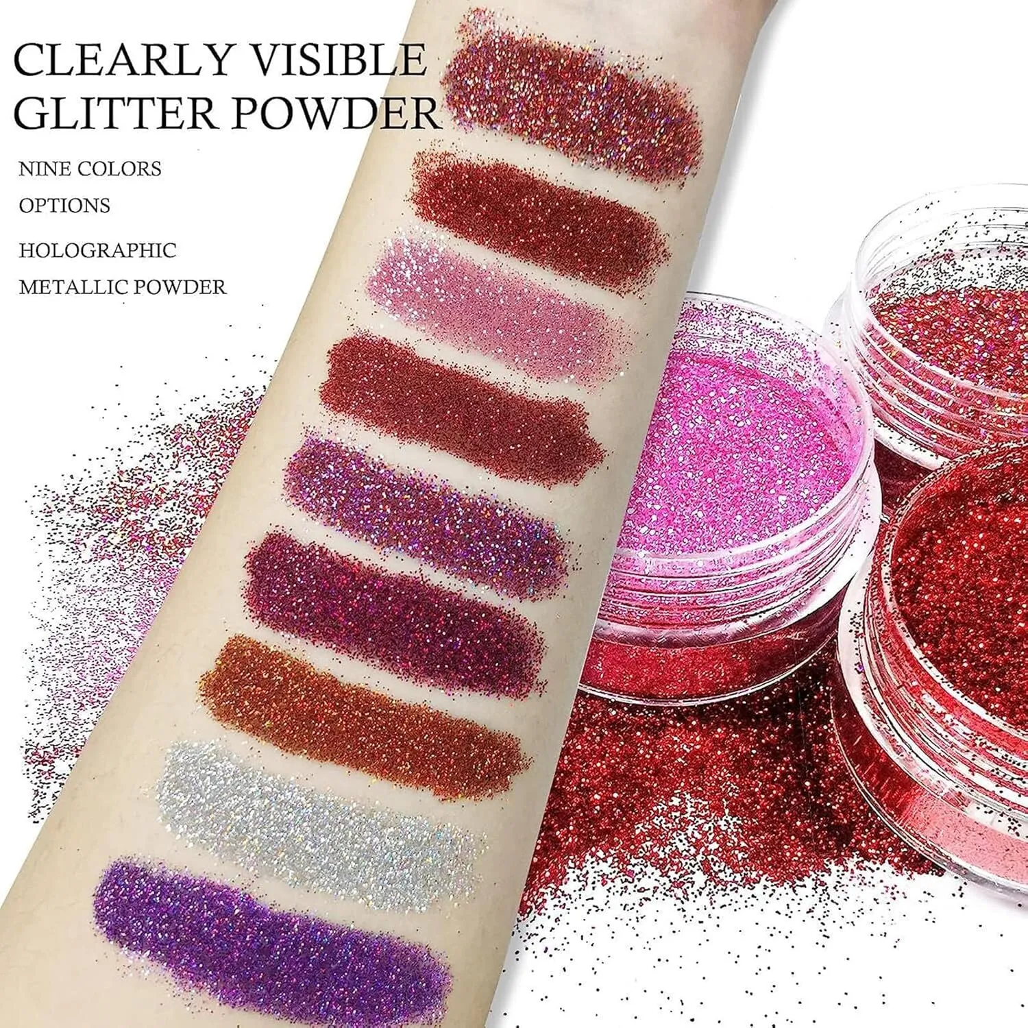Kawaii Makeup, Kawaii Kisses Glitter Lip Kit, 4 Colors Glitter Lip Kit Gloss, Glitter Lips, Glitter Lipstick with Lip Primer and Brush, Kawaii Kisses Glitter Lip Kit Sugar Plum (2Pcs* A)